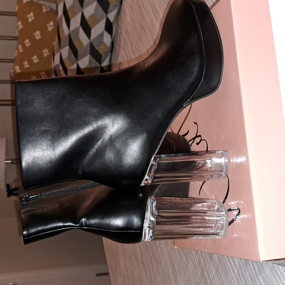 Charlee Lucite Bottom Platform Booties, Size 9.5 - Picture 3 of 6